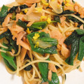 yurichika's cooksnap of when they made ほうれん草とスモークサーモンの和風パスタ.