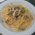 メイプル⌘'s cooksnap of when they made ＊松茸のお吸いものでお手軽和風パスタ＊.