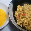 ７２３'s cooksnap of when they made 辛ウマ！辛ラーメンの卵つけ麺.