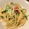 鹿のCookきろく's cooksnap of when they made カニカマと水菜の和風スパゲッティ.