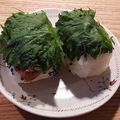 ひよこまめ52's cooksnap of when they made お弁当や麺類と◎梅と大葉の胡麻塩おにぎり.