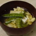 いのうえふらん's cooksnap of when they made 簡単☆さやえんどう（絹さや）のかき玉汁.