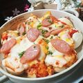 虹色♪︎ちゅーりっぷ's cooksnap of when they made お麩キムチピザ.