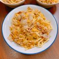 HaRuC0Ma's cooksnap of when they made 子供にも◎豚マヨキムチ焼きうどん.