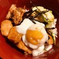 KnightM's cooksnap of when they made ♥彼ご飯♡黄金比！温玉の照り焼きチキン丼.
