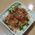 ラリー＆サラ's cooksnap of when they made きゅうりと長芋の梅肉おかかあえ.