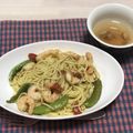 クックTYRML6☆'s cooksnap of when they made エビとスナップエンドウのパスタ.