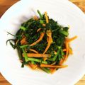 horseland's cooksnap of when they made にんじんの葉のおひたし.