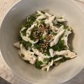 caruga's cooksnap of when they made ぶっかけめかぶと鶏ササミのさっぱり和え☆.