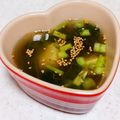 桜月❀咲良mommy's cooksnap of when they made モロヘイヤと豆腐のスープ.