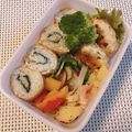 yesmama's cooksnap of when they made 【子供ごはん】くるくる稲荷.