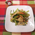 4児男子母さんの台所's cooksnap of when they made かぶの葉とさつま揚げの蒸し炒め.