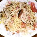 STimeBlues's cooksnap of when they made ベーコンとキノコのクリームパスタ♪.