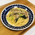 Asato★'s cooksnap of when they made 豚肉と小松菜の和風バター醤油パスタ.