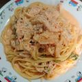 介心庭's cooksnap of when they made キムチとサラダチキンの＊クリームパスタ＊.