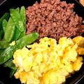 あん☆ず's cooksnap of when they made 絶品鶏そぼろ♡三色丼.