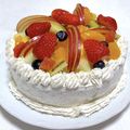 オーブオリジンママ's cooksnap of when they made 誕生日ケーキ☆フルーツシフォンケーキ.