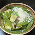 てっちゃんママん's cooksnap of when they made 絹さやとアゲの煮物in落とし卵.