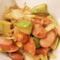 COOKVOC's cooksnap of when they made 絶品☆ウインナーとアボカドの醤油マヨ炒め.