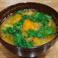 さおりらっくま's cooksnap of when they made 小松菜と人参、うす揚げの具沢山お味噌汁❗.