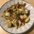 akasio10's cooksnap of when they made ✨ちんげん菜と刻み揚げのケチャップ炒め✨.