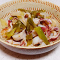 桜月❀咲良mommy's cooksnap of when they made ボイルイカと白ネギのぬたψ.