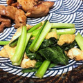 bubu48's cooksnap of when they made 小松菜と油揚げの炒め物.