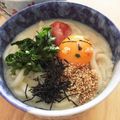 フジぽん's cooksnap of when they made 明太クリーム釜玉うどん　丸亀風.
