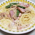 いちご9095's cooksnap of when they made アスパラとベーコンのクリームスープパスタ.