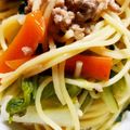 ぴゃるか's cooksnap of when they made フライパンで！白菜とそぼろの和風パスタ.