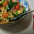 純子50Plus's cooksnap of when they made トマトとベーコンのペペロンチーノ.