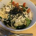 HKMまま's cooksnap of when they made レンジ蒸し鶏とねぎのパスタ.