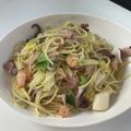 しゃもり's cooksnap of when they made お手軽！シーフードとキャベツのパスタ.