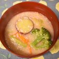 ららこーら's cooksnap of when they made 残り野菜のビーガン酒粕汁.