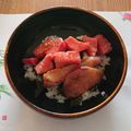 White☆Lily's cooksnap of when they made ♪酢飯作ってのせるだけ！簡単海鮮丼.