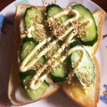 なーなちゃん's cooksnap of when they made 竹輪と胡瓜で☆和風わさマヨピザトースト.