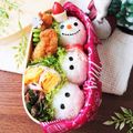 ☆たこぷー☆'s cooksnap of when they made キャラ弁＊簡単♪クリスマススノーマン弁当.