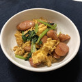 こざい's cooksnap of when they made ソーセージと小松菜の中華風　玉子炒め.