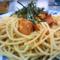 fluegel's cooksnap of when they made カラスミのぺペロンチーノ.