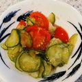 まさ12321's cooksnap of when they made きゅうりとプチトマトの酢の物♪.