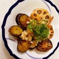 Yu☆pâti's cooksnap of when they made 蓮根と茄子のはさみ焼き.
