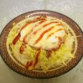 龍青空ママ's cooksnap of when they made ケチャップで！キャベツ納豆卵丼.