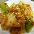 由芽15's cooksnap of when they made アボカドおつまみ！キムチで和えました！.