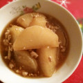 Lorax's cooksnap of when they made ●ひき肉と大根と長ネギの煮物●.
