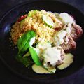ひさかた's cooksnap of when they made スパイスミニバーガー&クスクスサラダ.