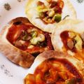 yukky☆mama's cooksnap of when they made 餃子の皮ピザ.