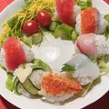 a_ri's cooksnap of when they made クリスマス☆リースの手まり寿司.