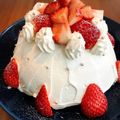 クック7MZYUI☆'s cooksnap of when they made ストロベリー☆チーズムースのドームケーキ.