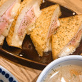 mi・haru's cooksnap of when they made 簡単で節約★厚揚げのハムチーズサンド.