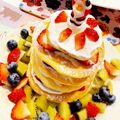 ラビほ's cooksnap of when they made 水切りヨーグルトで☆ツリーパンケーキ.